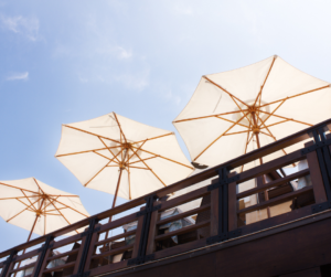 umbrellas at restaurant